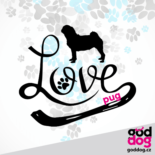 Mikinošaty mops Love Edition